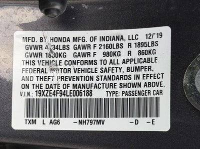 2020 Honda Insight Touring CVT