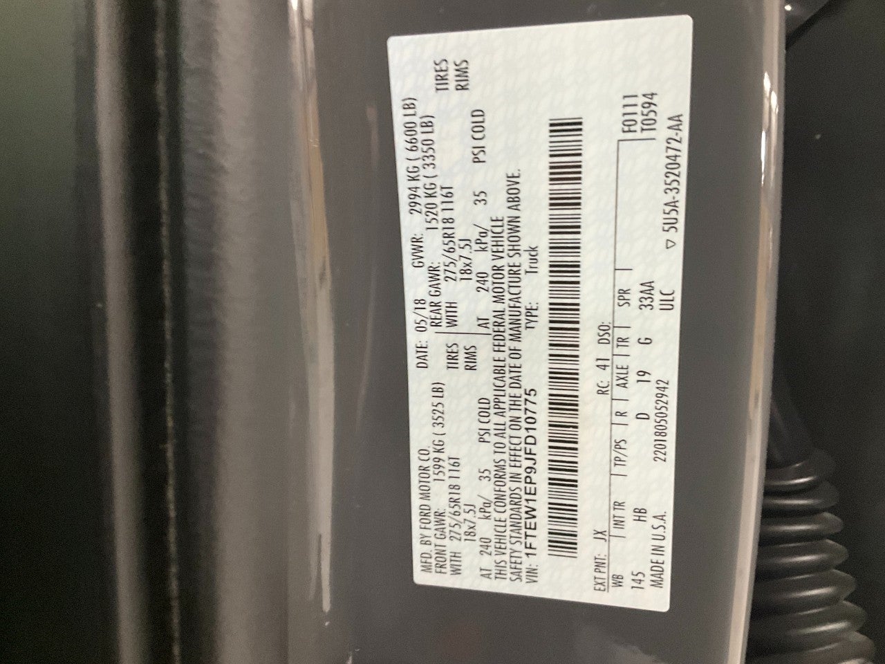 2018 Ford F-150 Lariat 4WD SuperCrew 5.5' Box