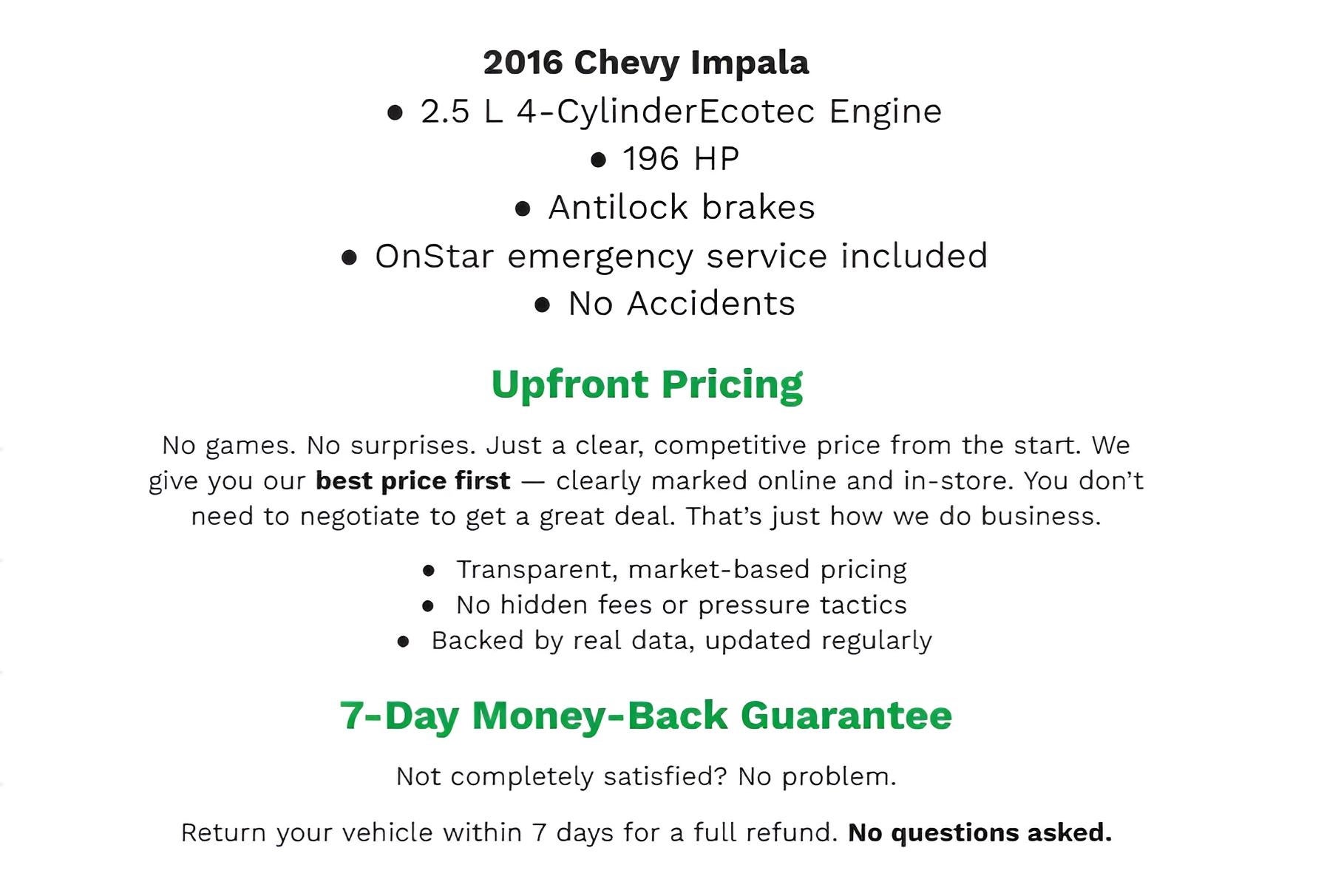 2016 Chevrolet Impala 4dr Sdn LT w/2LT