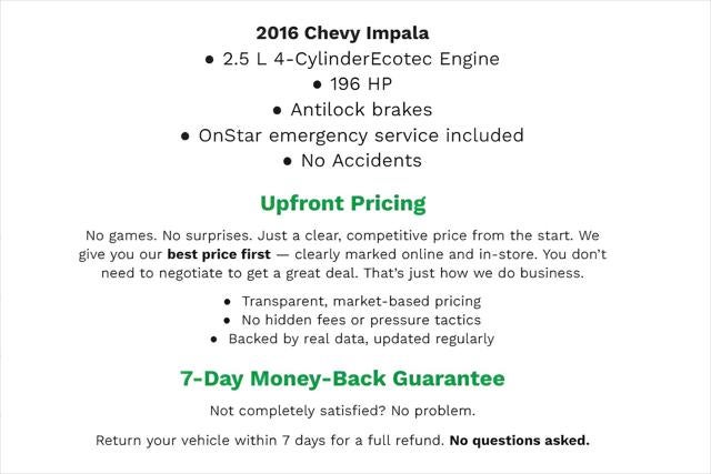 2016 Chevrolet Impala 4dr Sdn LT w/2LT