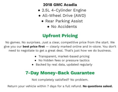 2018 GMC Acadia AWD 4dr SLT w/SLT-1