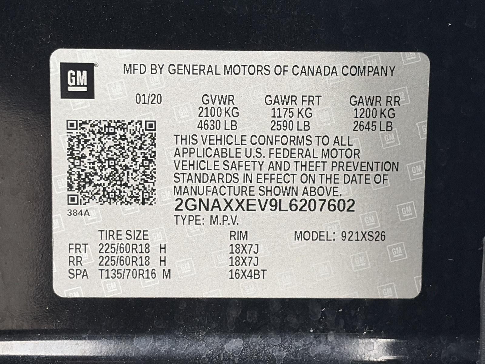 2020 Chevrolet Equinox AWD 4dr Premier w/1LZ