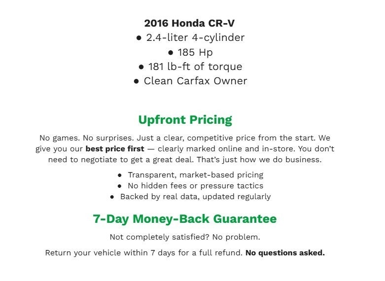 2016 Honda CR-V AWD 5dr EX