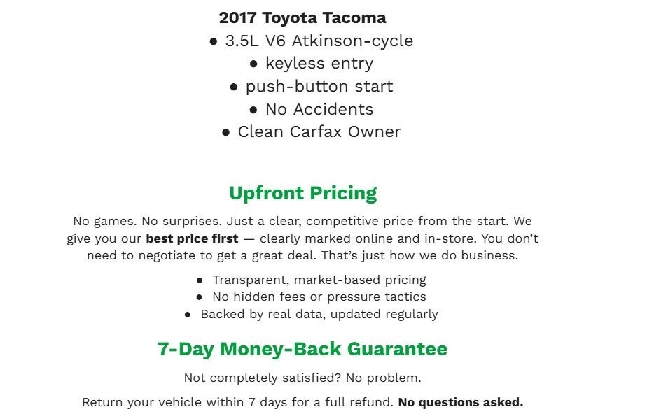 2017 Toyota Tacoma TRD Sport Double Cab 5' Bed V6 4x4 AT