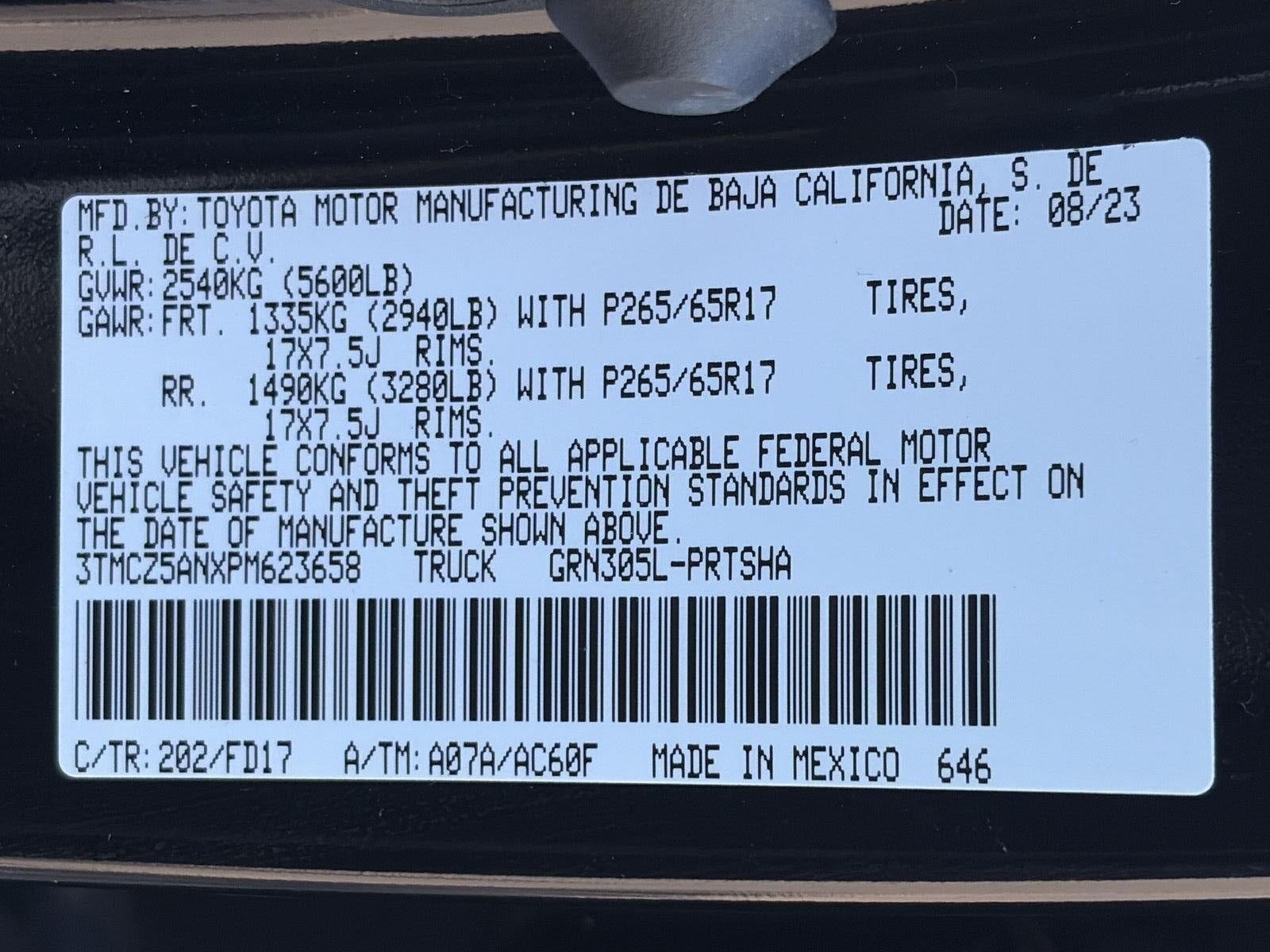 2023 Toyota TACOMA 4WD TRD SPORT