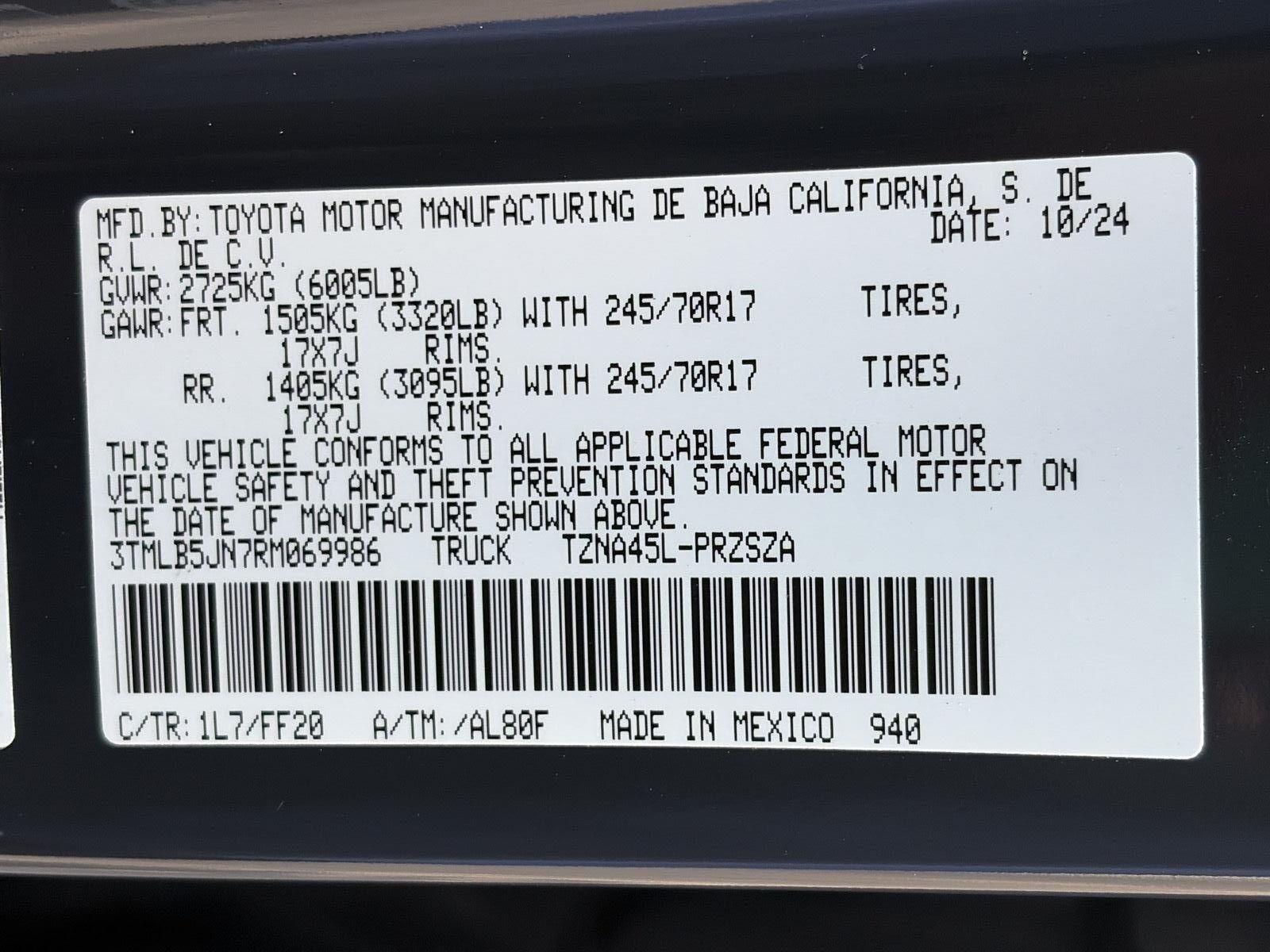2024 Toyota TACOMA 4WD SR5