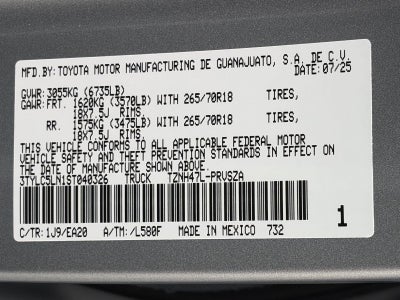 2025 Toyota Tacoma 4WD TRD Off Road Hybrid Double Cab 5' Bed AT