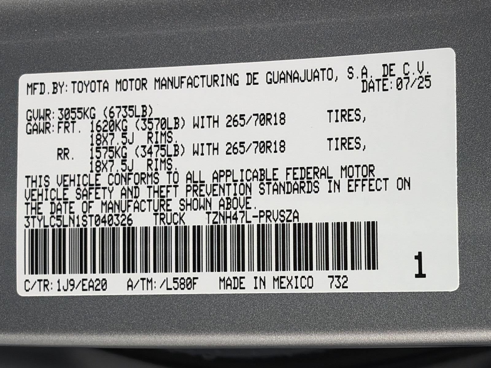 2025 Toyota Tacoma 4WD TRD Off Road Hybrid Double Cab 5' Bed AT