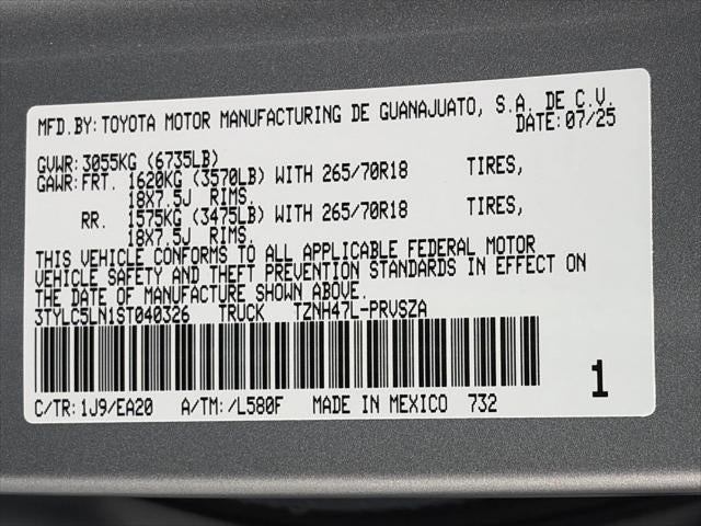 2025 Toyota Tacoma 4WD TRD Off Road Hybrid Double Cab 5' Bed AT
