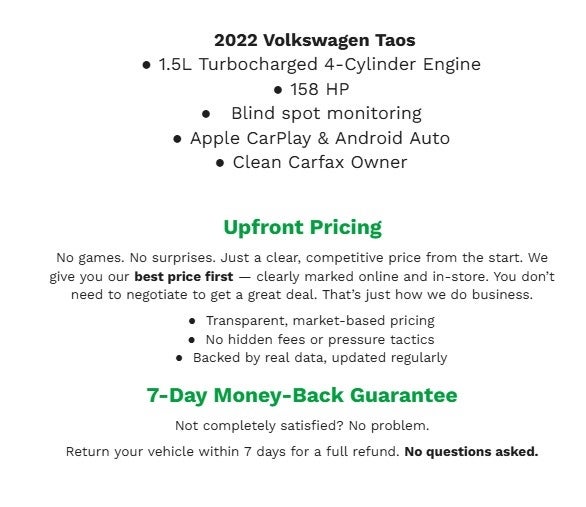 2022 Volkswagen Taos SE 4MOTION