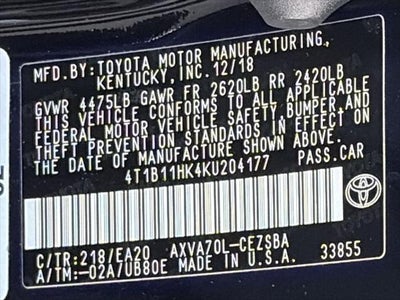 2019 Toyota Camry SE Auto
