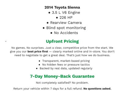 2014 Toyota SIENNA PASSENGER VAN