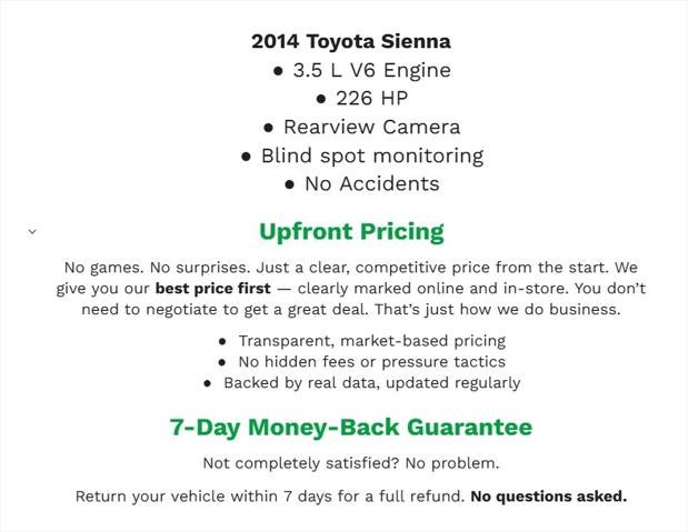 2014 Toyota SIENNA PASSENGER VAN