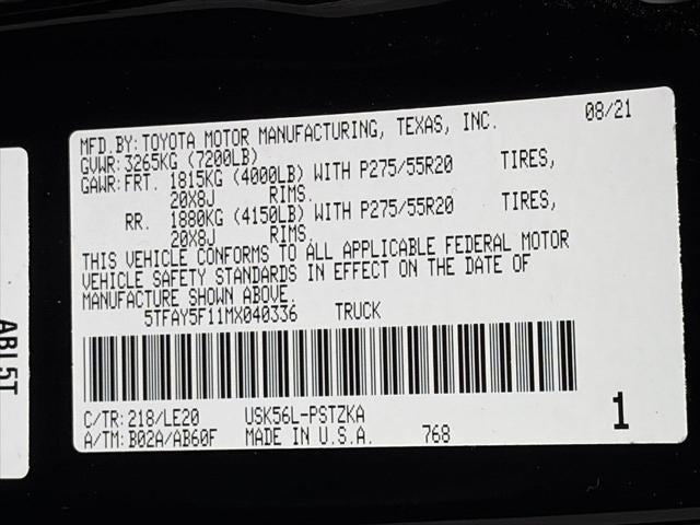 2021 Toyota Tundra 4WD Platinum CrewMax 5.5' Bed 5.7L