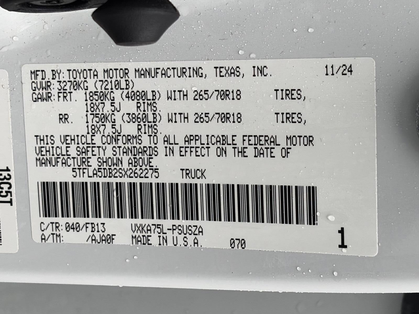 2025 Toyota Tundra 4WD SR5 CrewMax 5.5' Bed