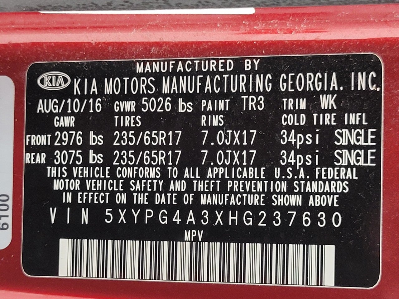 2017 Kia Sorento LX FWD