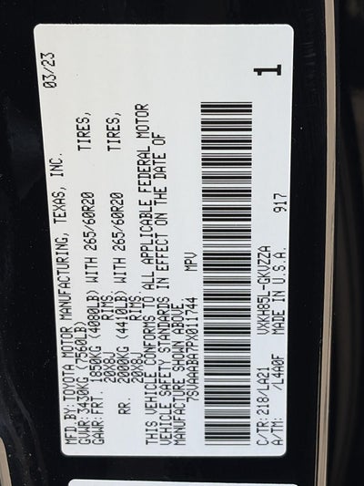 2023 Toyota Sequoia Platinum 4WD