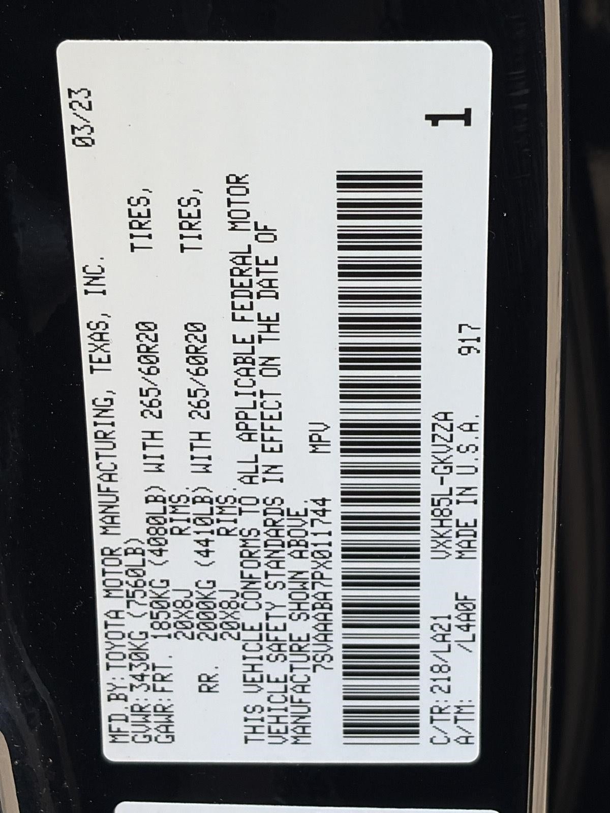 2023 Toyota Sequoia Platinum 4WD