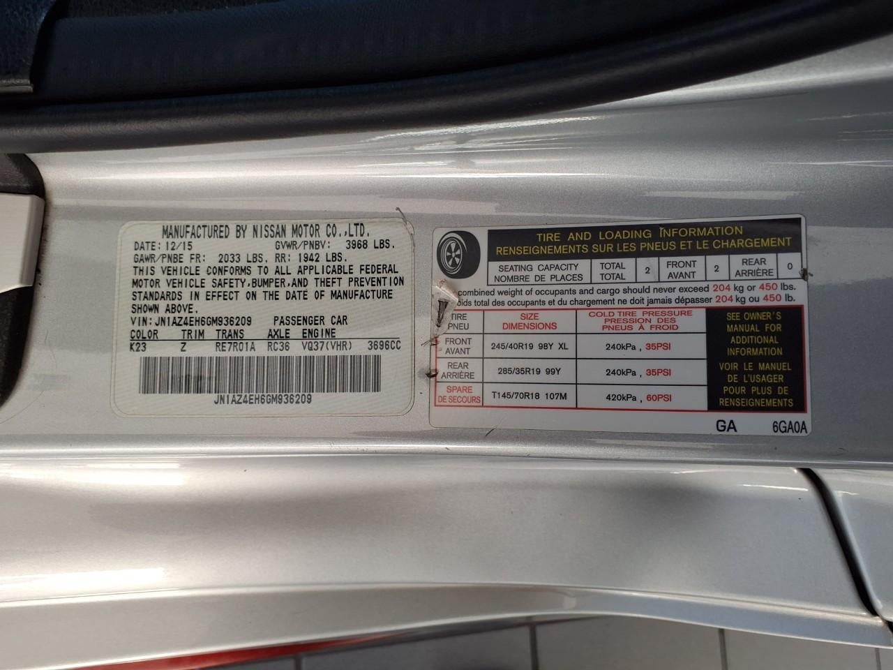 2016 Nissan 370Z 2dr Cpe Auto