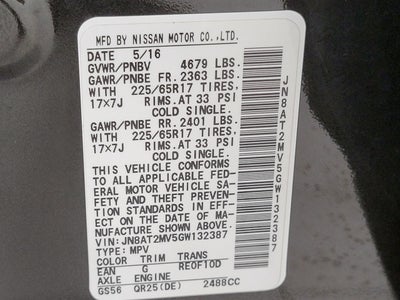 2016 Nissan Rogue AWD 4dr S
