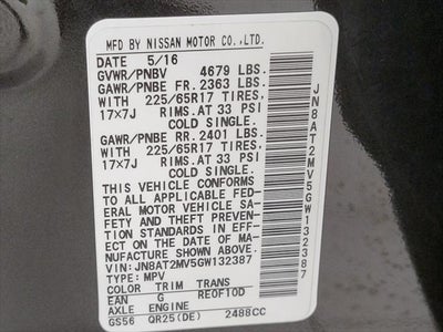 2016 Nissan Rogue AWD 4dr S