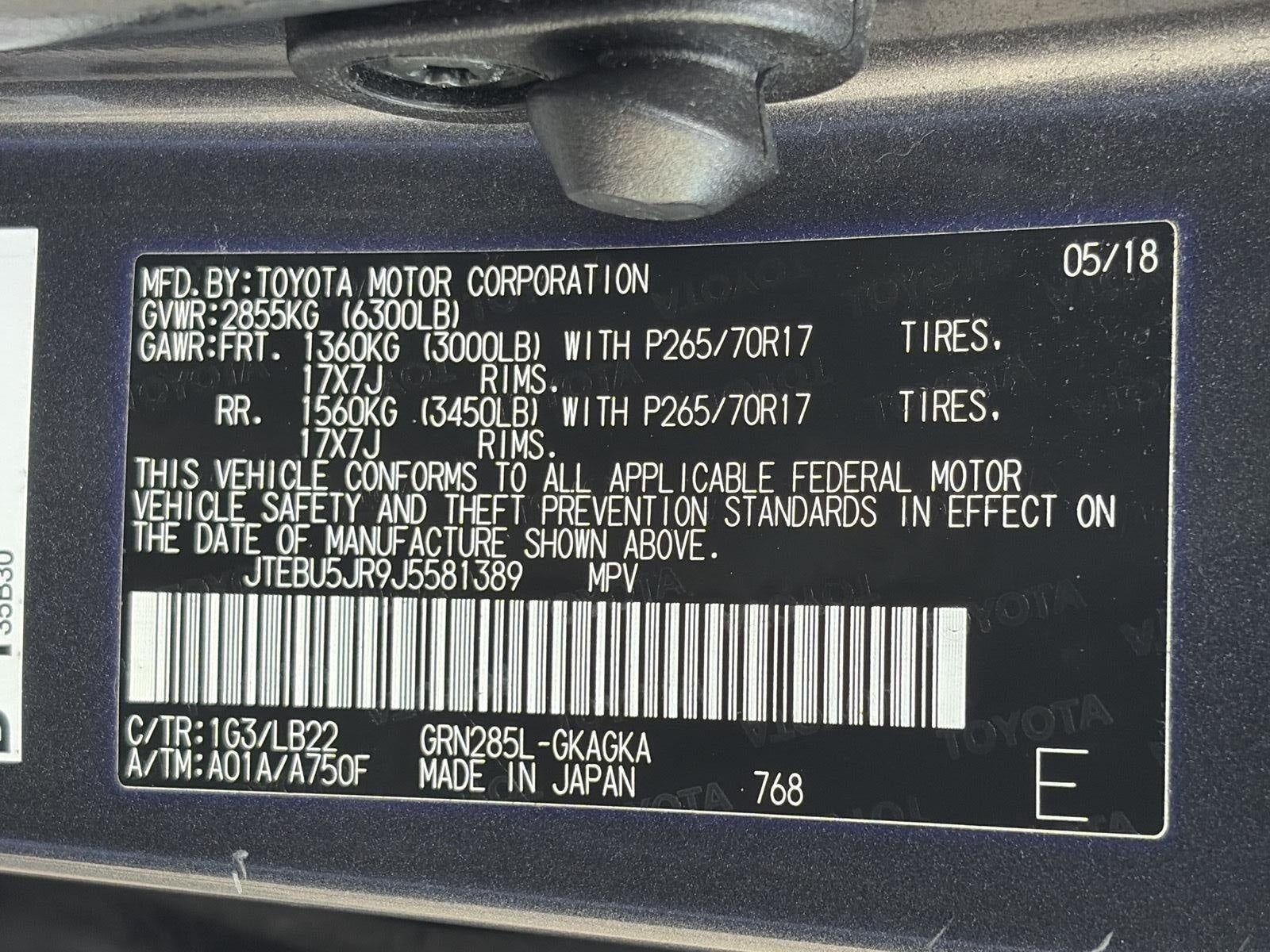 2018 Toyota 4Runner SR5 Premium 4WD