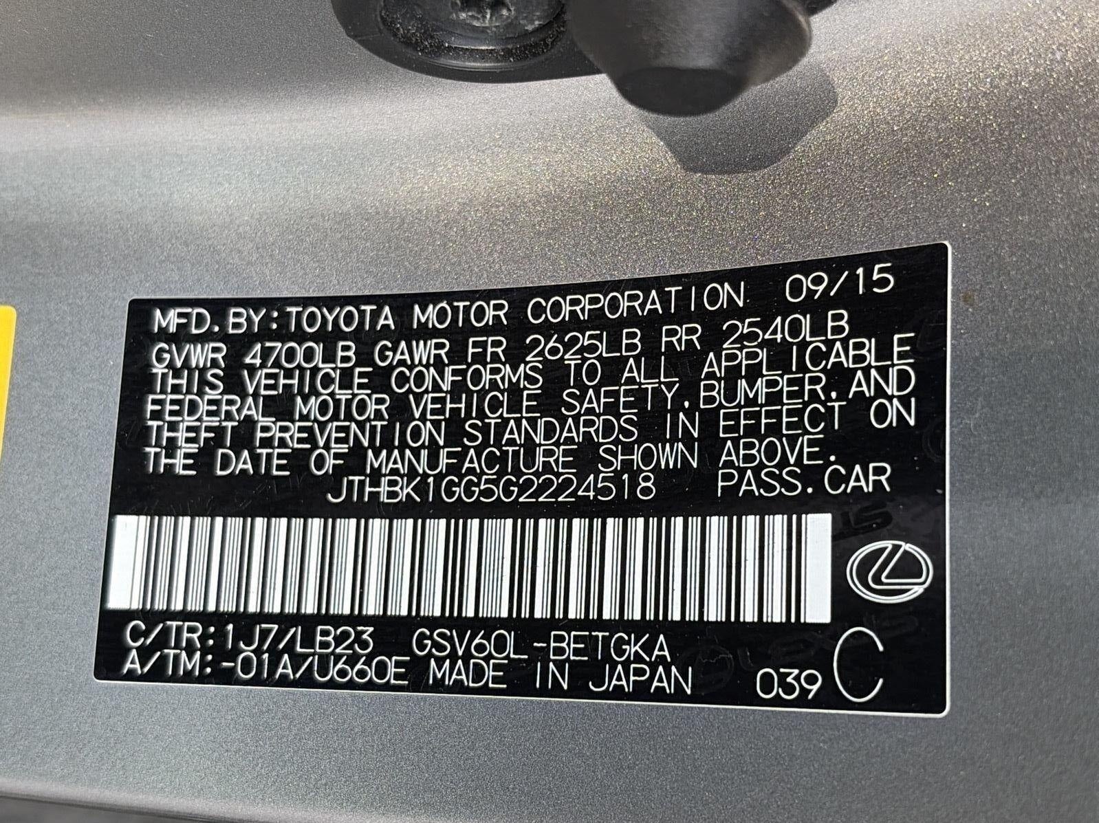 2016 Lexus ES 350 4dr Sdn