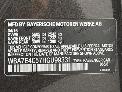 2017 BMW 7 Series 740i xDrive Sedan